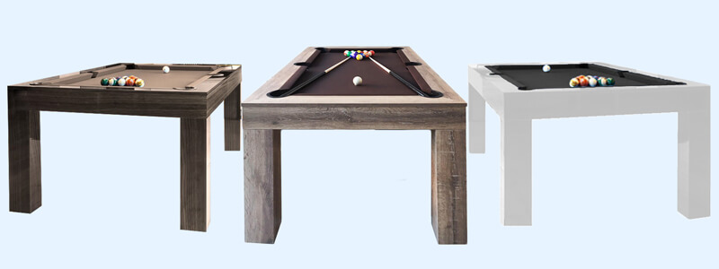 Three colours of the Pureline dining pool table