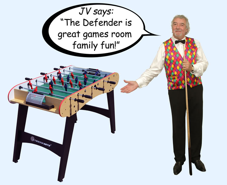 John Virgo endorses the Strikeworth Defender football table