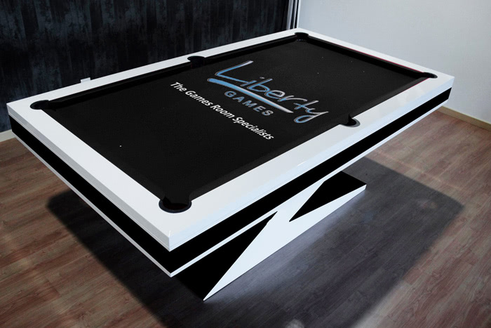 The Zen pool table with a custom cloth