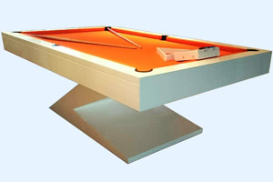 The Zen pool table with orange cloth
