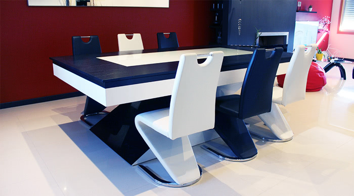 The Zen pool table with table tops fitted
