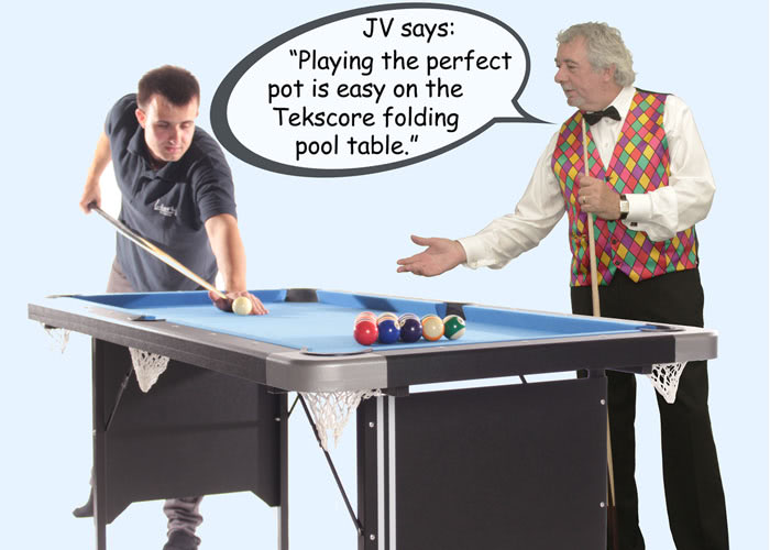 John Virgo endorses the Tekscore folding pool table