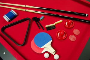 Free game accessories supplied with the 7ft Multi Games Table