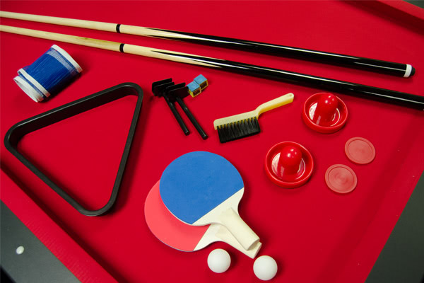 Free game accessories supplied with the 7ft Multi Games Table
