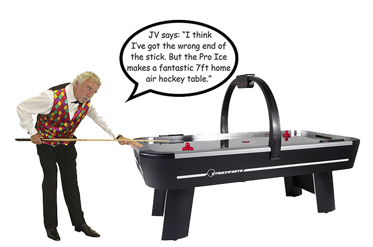 John Virgo endorses the Pro Ice air hockey table
