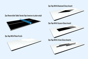 Tabletop options for Europa pool tables
