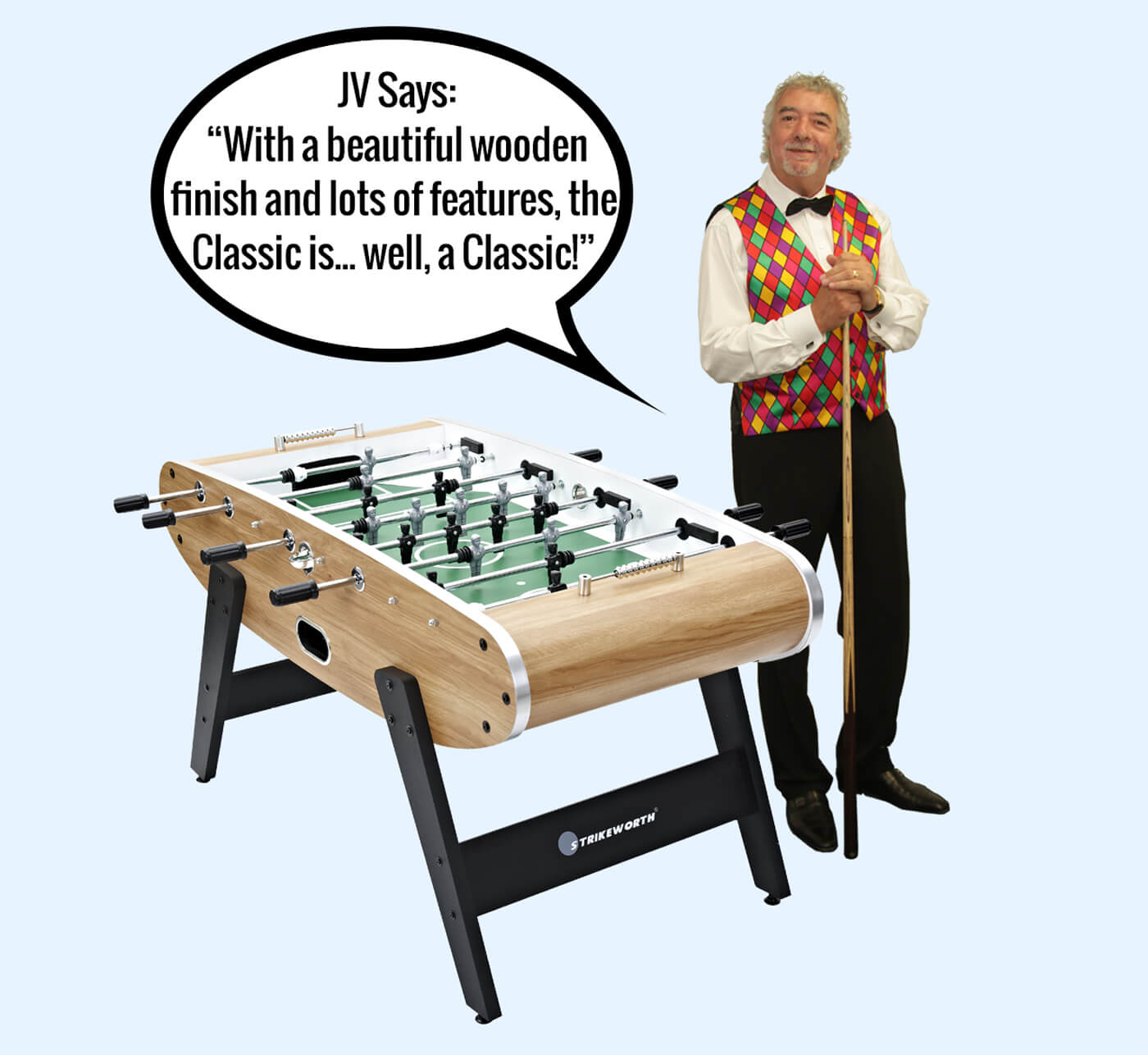 John Virgo endorses the Classic football table