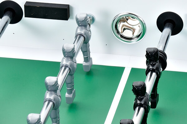 Three quarter view of the Strikeworth Classic foosball table