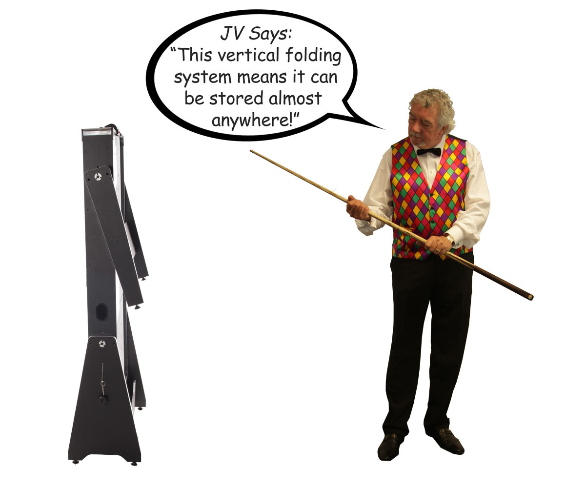 John Virgo endorses the Tekscore folding multi games table