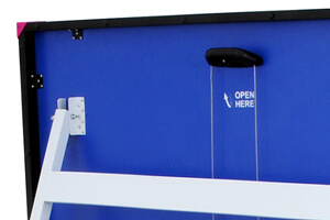 Underside of the folded Spirit table tennis table