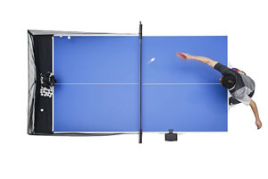 The Butterfly Amicus Table Tennis Practice Robot In Action.