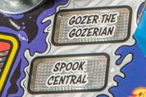 Playfield detail of the Ghostbusters pinball machine