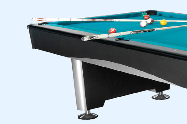 The side of the Dynamic Triumph Slate Bed pool table