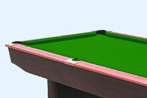 The side of the Dynamic Competition Slate Bed pool table