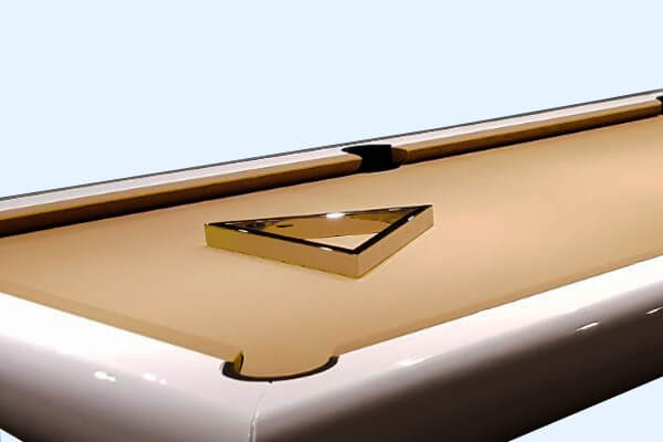 A Picasso Luxury pool table with a triangle