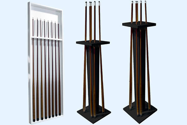 3 sets of Zen luxury pool table cue stands