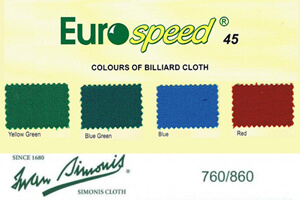 Cloth colour options for VIP Revolving Pool Table