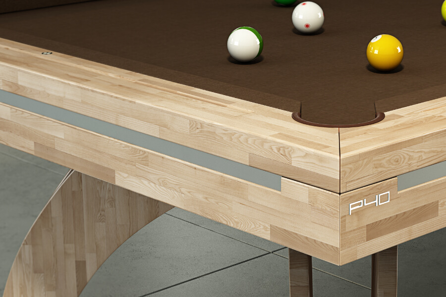 A closeup of the Glulam finish.
