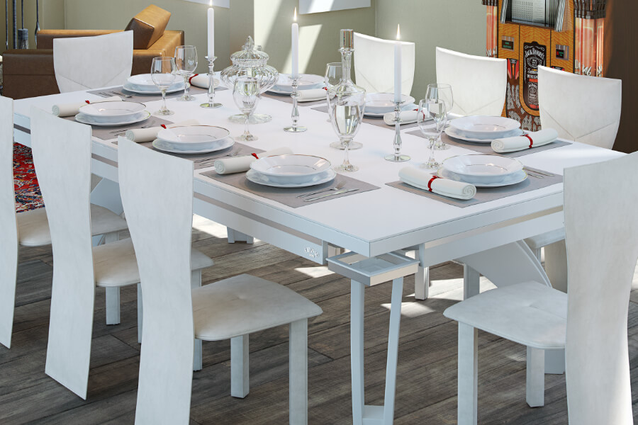 The P40 with matching tabletops fitted.