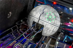 The Death Star toy on the Stern Star Wars Premium pinball machine