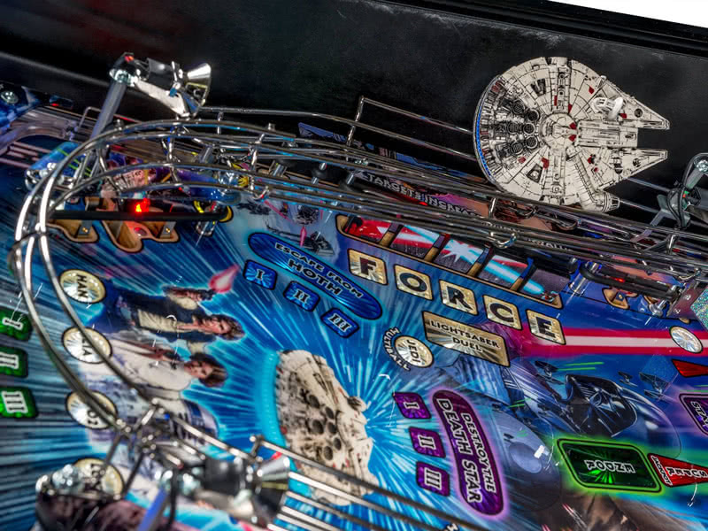 Part of the playfield on the Stern Star Wars Premium pinball machine