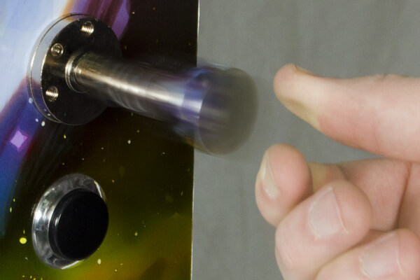 The Multipin virtual pinball table's ball launch plunger.