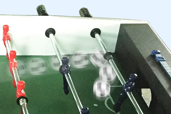 Raised corners on the Free Kick football table playfield