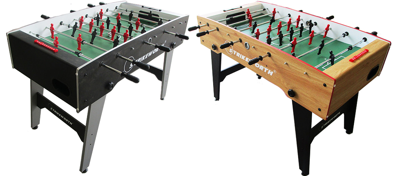 The Free Kick football table comes in two colours - wood and black