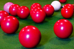 A 17-ball snooker set