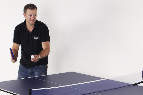 The Strikeworth table tennis bat in play