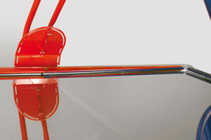 The Fast Track air hockey table playfield