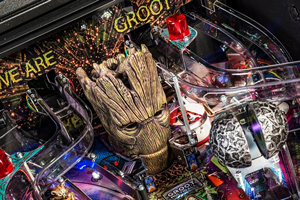 The playfield on the Guardians of the Galaxy pinball machine