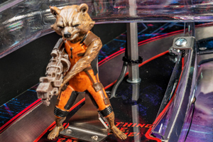 The Rocket toy on the Guardians of the Galaxy pinball machine