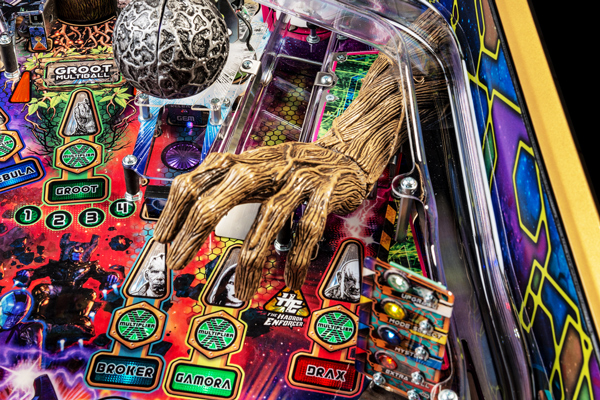 Part of the playfield on the Stern Guardians LE pinball machine