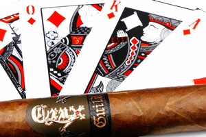 Playing cards with a cigar