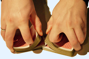 Shuffling cards in a poker game