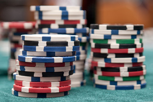 Chips and dice for playing cards
