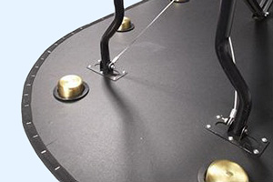 The folding legs on the High Roller poker table