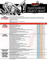 The features matrix for the Stern Iron Maiden pinball machines