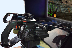 The Walking Dead arcade machine crossbows