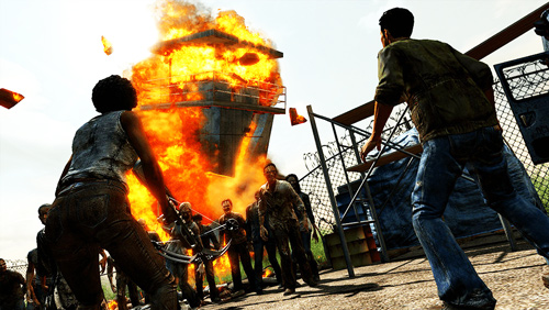 Still from the Walking Dead arcade machine