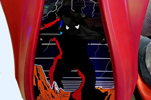 The seat on the Space Invaders Frenzy arcade machine