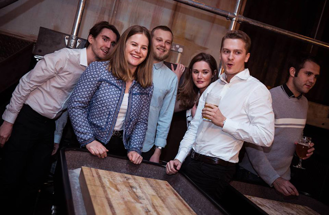 A game of shuffleboard