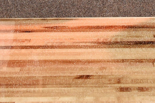 A clean shuffleboard playfield