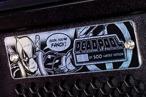 Plaque on the Deadpool LE pinball playfield