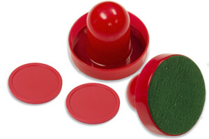Accessories supplied with the Fast Soccer air hockey table