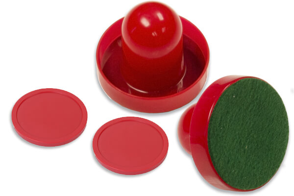 Accessories supplied with the Fast Soccer air hockey table