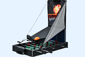 The basketball net on the Goal table