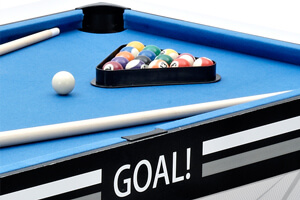 Pool balls on the Goal table