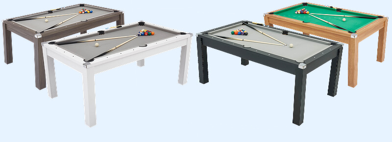 Four colours of the Pureline dining pool table